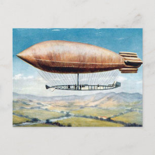 Oud Briefkaart - luchtschip - La Ville de Paris.