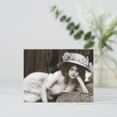 Oud Briefkaart -  meisje (Staand voorkant)