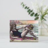 Oud Briefkaart - meisje van het Zee (Staand voorkant)