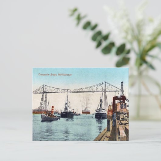 Oud Briefkaart - Middlesborough Transporter Bridge (Staand voorkant)