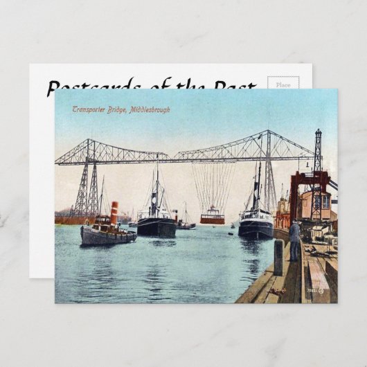Oud Briefkaart - Middlesborough Transporter Bridge (Voorkant / Achterkant)