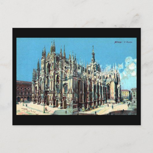 Oud Briefkaart - Milaan, Duomo (Voorkant)