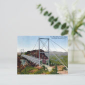 Oud Briefkaart - Mile High Swinging Bridge, NC, VS (Staand voorkant)
