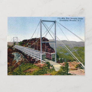 Oud Briefkaart - Mile High Swinging Bridge, NC, VS