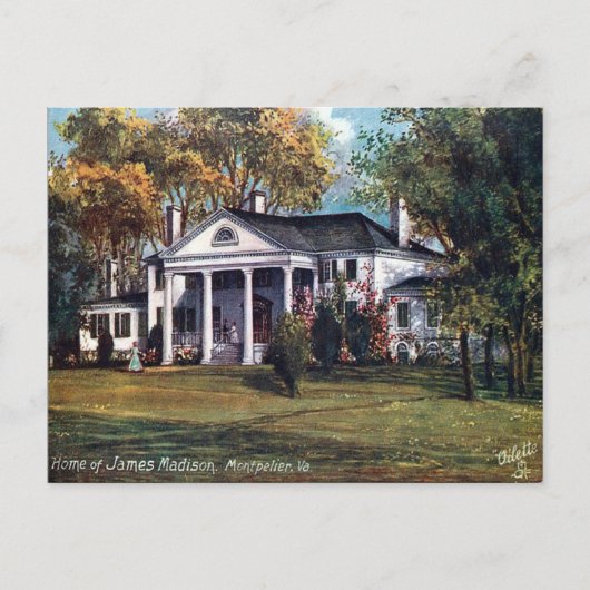 Oud Briefkaart - Montpelier, Virginia, de V.S. (Voorkant)