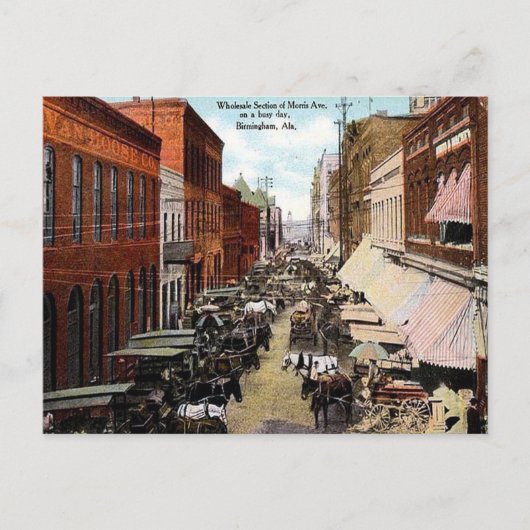 Oud Briefkaart - Morris Ave, Birmingham, Alabama (Voorkant)