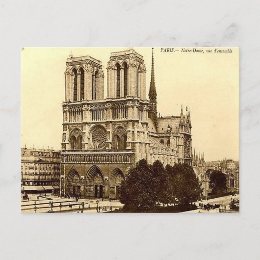 Oud Briefkaart - Notre Dame, Parijs (Voorkant)