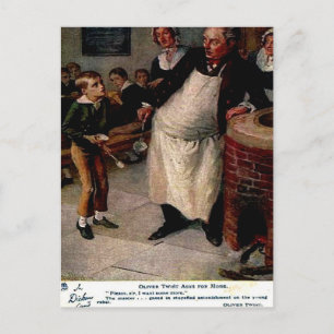 Oud Briefkaart - Oliver Twist vraagt om meer