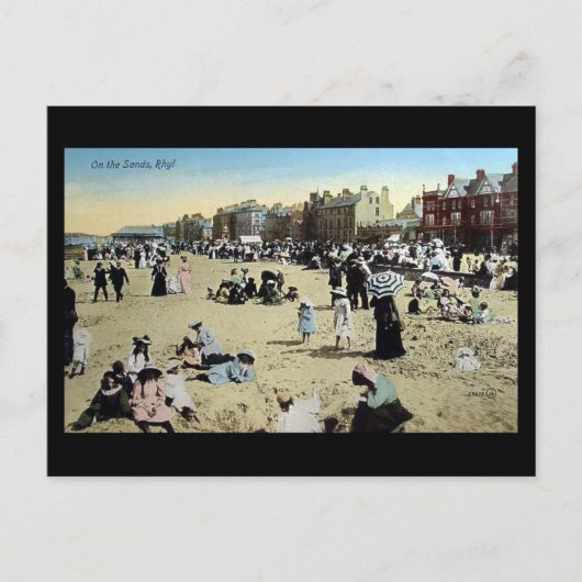 Oud Briefkaart - op zand, Rhyl (Voorkant)