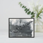 Oud Briefkaart - orkanen vliegen in de lijn (Staand voorkant)