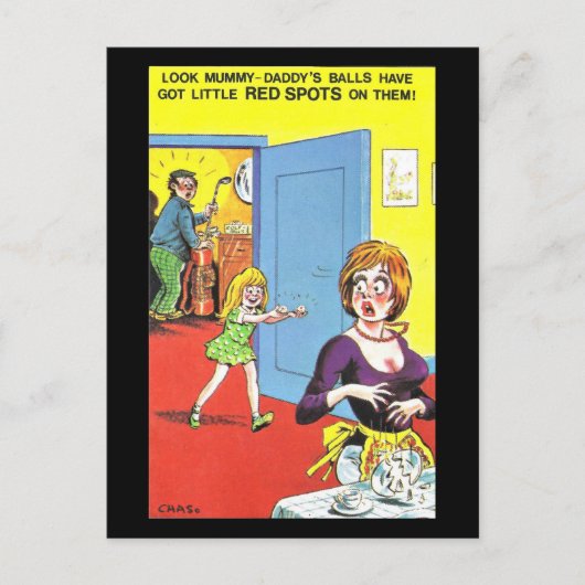 Oud Briefkaart - oud Comic Golf Briefkaart (Voorkant)