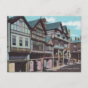 Oud Briefkaart - Oude huizen, Chester, Engeland