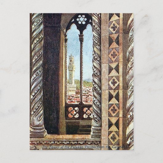 Oud Briefkaart - Palazzo Vecchio, Florence (Voorkant)