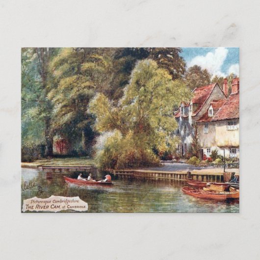 Oud Briefkaart - Rivierdam in Cambridge (Voorkant)