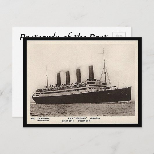 Oud Briefkaart - RMS Aquitania (Voorkant / Achterkant)