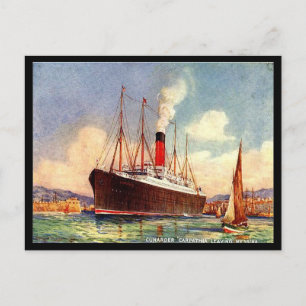Oud Briefkaart - RMS Karpathie verlatend Messina
