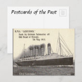 Oud Briefkaart - RMS Lusitania (Voorkant / Achterkant)