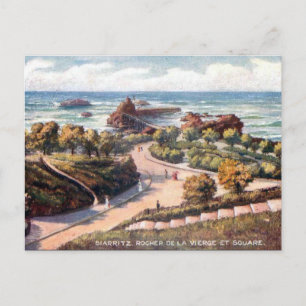 Oud Briefkaart - Rocher de la Vierge, Biarritz