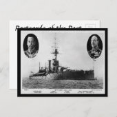Oud Briefkaart - slagschip HMS Ajax (Voorkant / Achterkant)