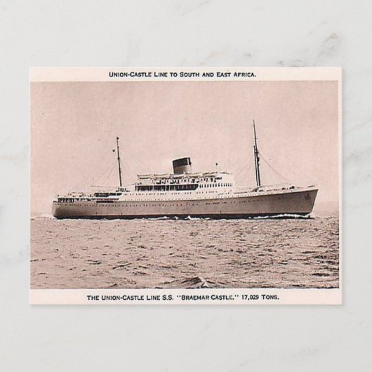 Oud Briefkaart - SS Braemar Castle (Voorkant)