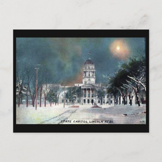 Oud Briefkaart - staatskapitol, Lincoln, Nebraska (Voorkant)