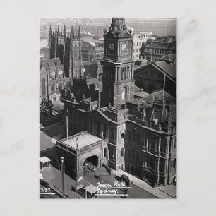 Oud Briefkaart - stadhuis, Sydney, NSW