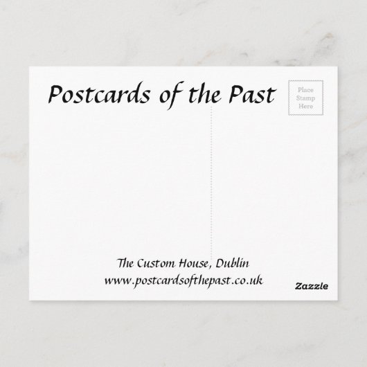 Oud Briefkaart - The Custom House, Dublin (Achterkant)