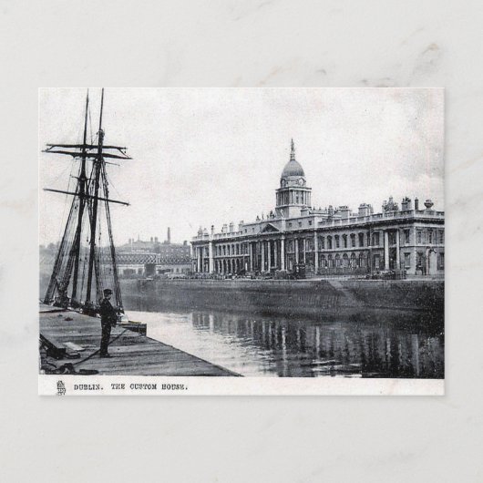 Oud Briefkaart - The Custom House, Dublin (Voorkant)