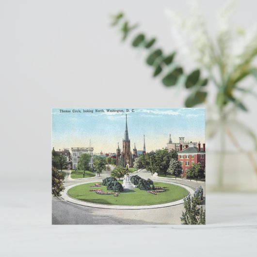 Oud Briefkaart - Thomas Circle, Washington, DC (Staand voorkant)