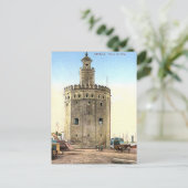 Oud Briefkaart - Torre del Oro, Sevilla, Spanje (Staand voorkant)