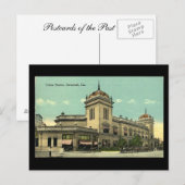 Oud Briefkaart, Uniestation, Savannah, Georgia Briefkaart (Voorkant / Achterkant)