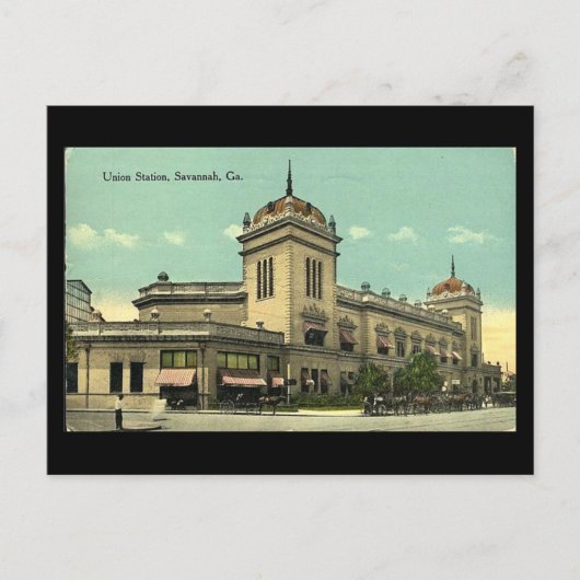 Oud Briefkaart, Uniestation, Savannah, Georgia Briefkaart (Voorkant)