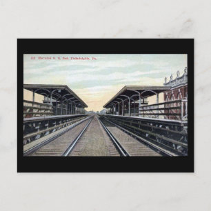 Oud Briefkaart - verhoogde RR, Philadelphia PA