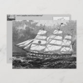 Oud Briefkaart voor verzend schip (Voorkant / Achterkant)