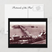 Oud Briefkaart, Weston-super-Mare, Oude Pier Briefkaart (Voorkant / Achterkant)