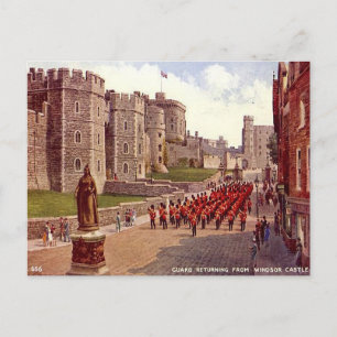 Oud Briefkaart - Windsor Castle - de Guards