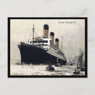Oud Briefkaart - Witte Star Line "Majestic"