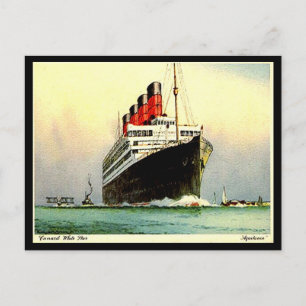 Oud Briefkaart - Witte ster "Aquitania"