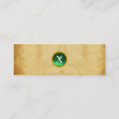 OUD BROWN PARCHMENT, GEM STONE, MONOGRAM groen Mini Visitekaartje (Achterkant)