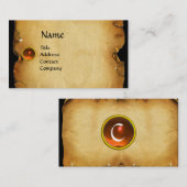 OUD BROWN PARCHMENT, GEM STONE, MONOGRAM oranje Visitekaartje (Voorkant / Achterkant)