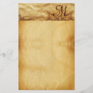 OUD BROWN PARCHMENT Monogram Briefpapier