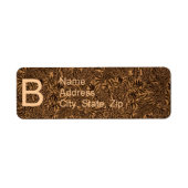 Oud Bruin Botanisch Monogram Etiket (Voorkant)