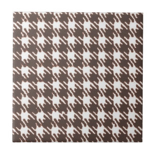 Oud bruin houndstooth tegeltje