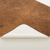 Oud bruin leder sherpa deken (3/4)