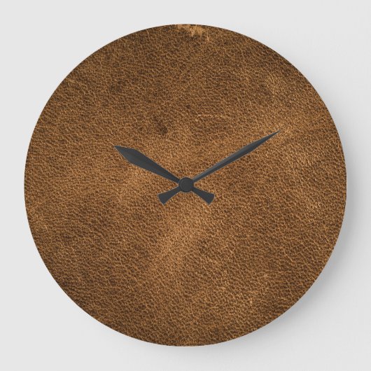 Oud bruin leer: getextureerde achtergrond grote klok (Voorkant)
