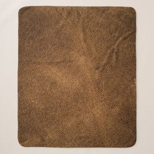 Oud bruin leer: getextureerde achtergrond sherpa deken