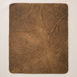 Oud bruin leer: getextureerde achtergrond sherpa deken