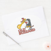 oud buzzard grappig tekenfilm ovale sticker (Envelop)