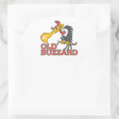oud buzzard grappig tekenfilm ovale sticker (Tas)