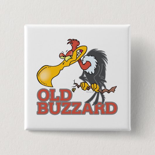 oud buzzard grappig tekenfilm vierkante button 5,1 cm (Voorkant)